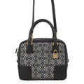 Loewe Amazona 19 Square Canvas Calfskin 2-Way Shoulder Bag Black