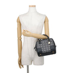 Loewe Amazona 19 Square Canvas Calfskin 2-Way Shoulder Bag Black — view 5