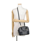 Loewe Amazona 19 Square Canvas Calfskin 2-Way Shoulder Bag Black — view 4