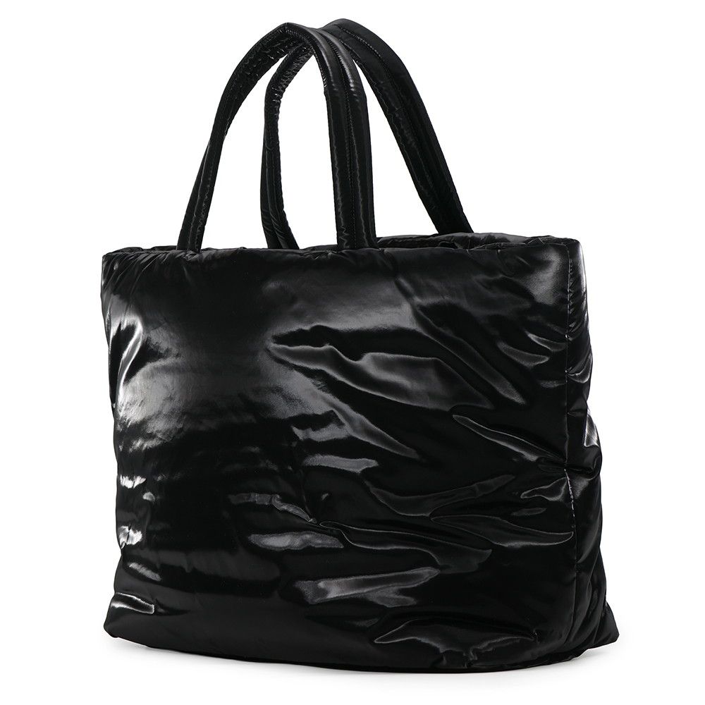 Saint Laurent Paris Tote Bag Wide Puffer Logo Shopping Black — view 2