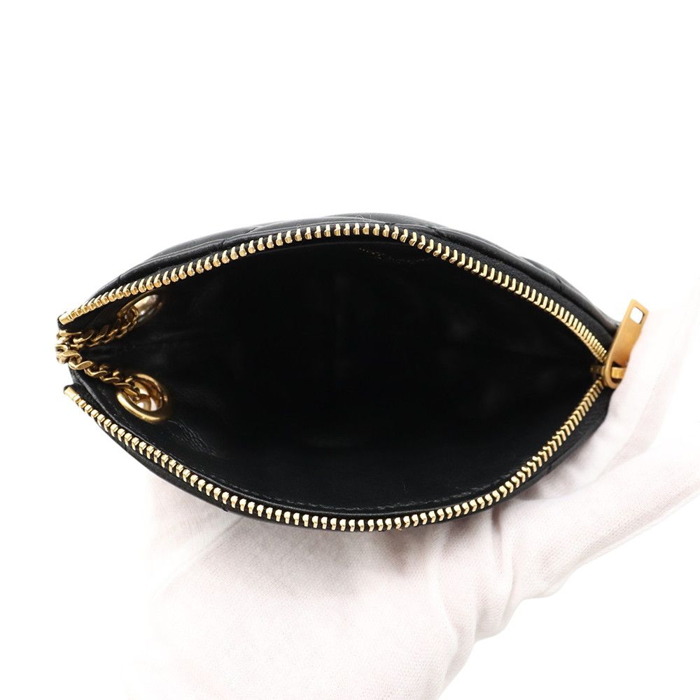 Saint Laurent Paris Coin Purse Sade Lambskin Wallet Black — view 4