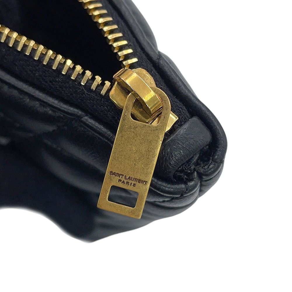 Saint Laurent Paris Coin Purse Sade Lambskin Wallet Black — view 7
