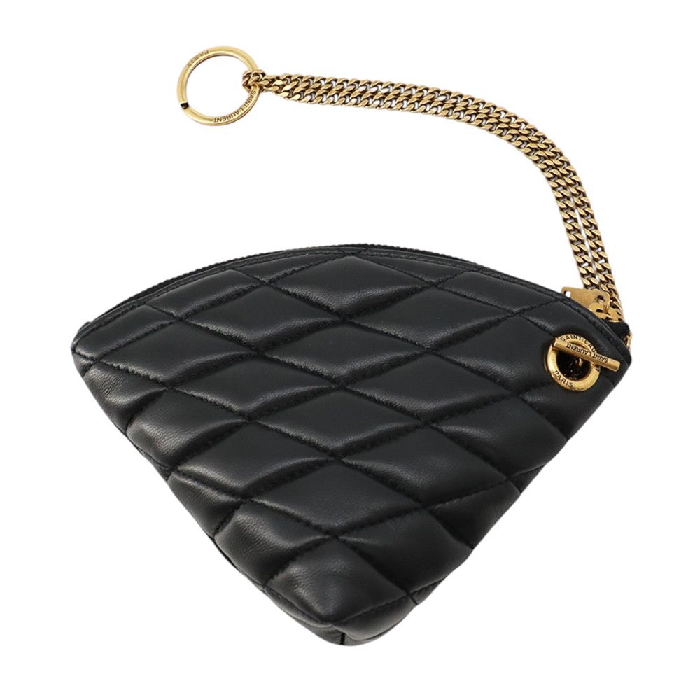 Saint Laurent Paris Coin Purse Sade Lambskin Wallet Black — view 3