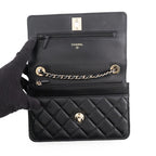 Chanel Chain Wallet Trendy CC Quilted CC Logo Lambskin Black Shoulder Bag — view 5