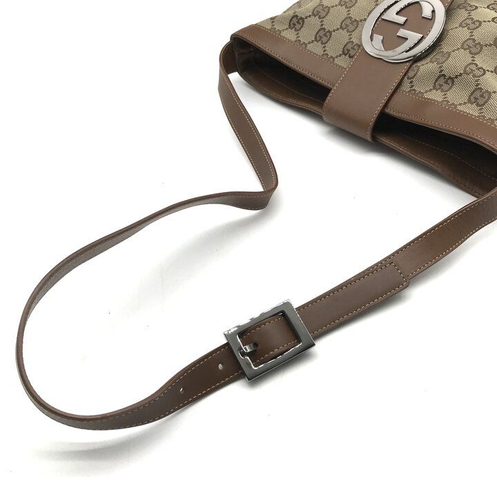 Gucci Interlocking G Sherry Line Obdia Canvas Leather Shoulder Bag Crossbody — view 7