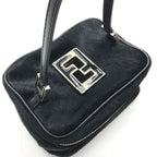 Fendi Calf Hair Mini Vanity Hand Black FF Logo Makeup Pouch — view 8