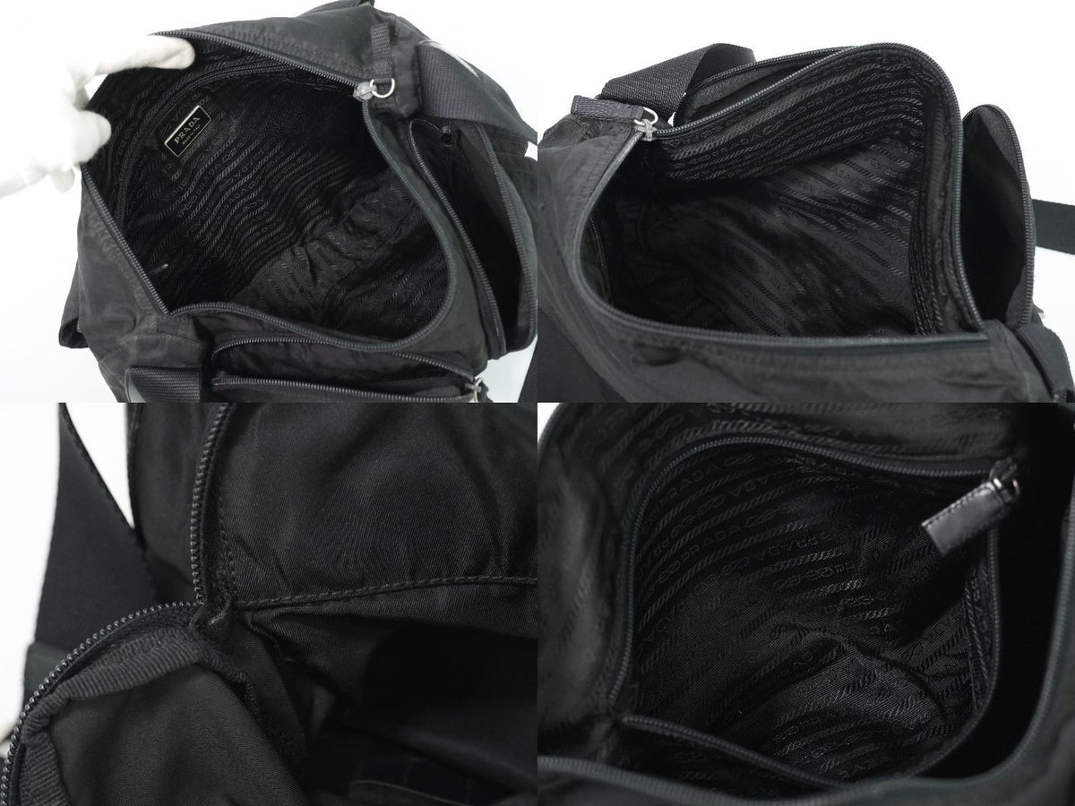 Prada Nylon Shoulder Bag Pochette Black — view 8