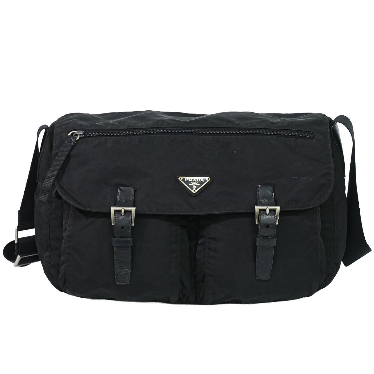 Prada Nylon Shoulder Bag Pochette Black