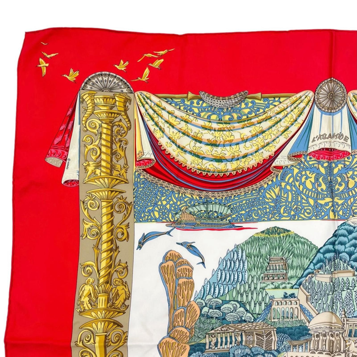 Hermes L'atlantide Scarf Silk Multicolor Carre 90 — view 3