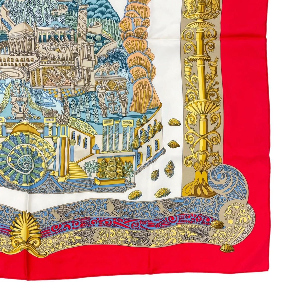 Hermes L'atlantide Scarf Silk Multicolor Carre 90 — view 6