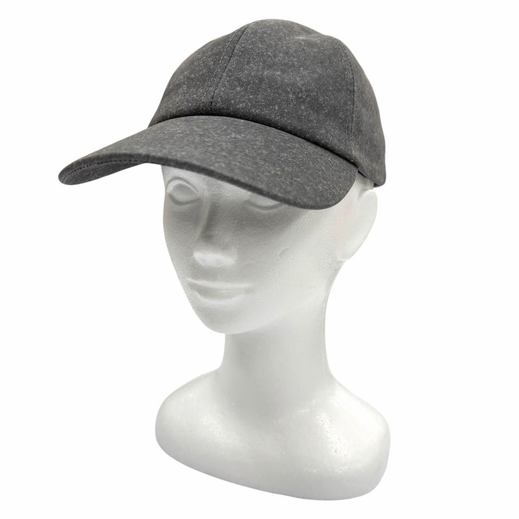 Bottega Veneta Cowhide Leather Logo Embroidery Hat Cap Gray Silver