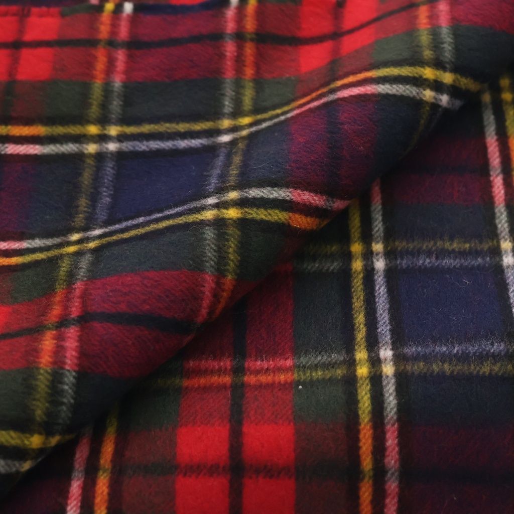 Dior Plaid Fringe Scarf Red Green Wool Shawl — view 6