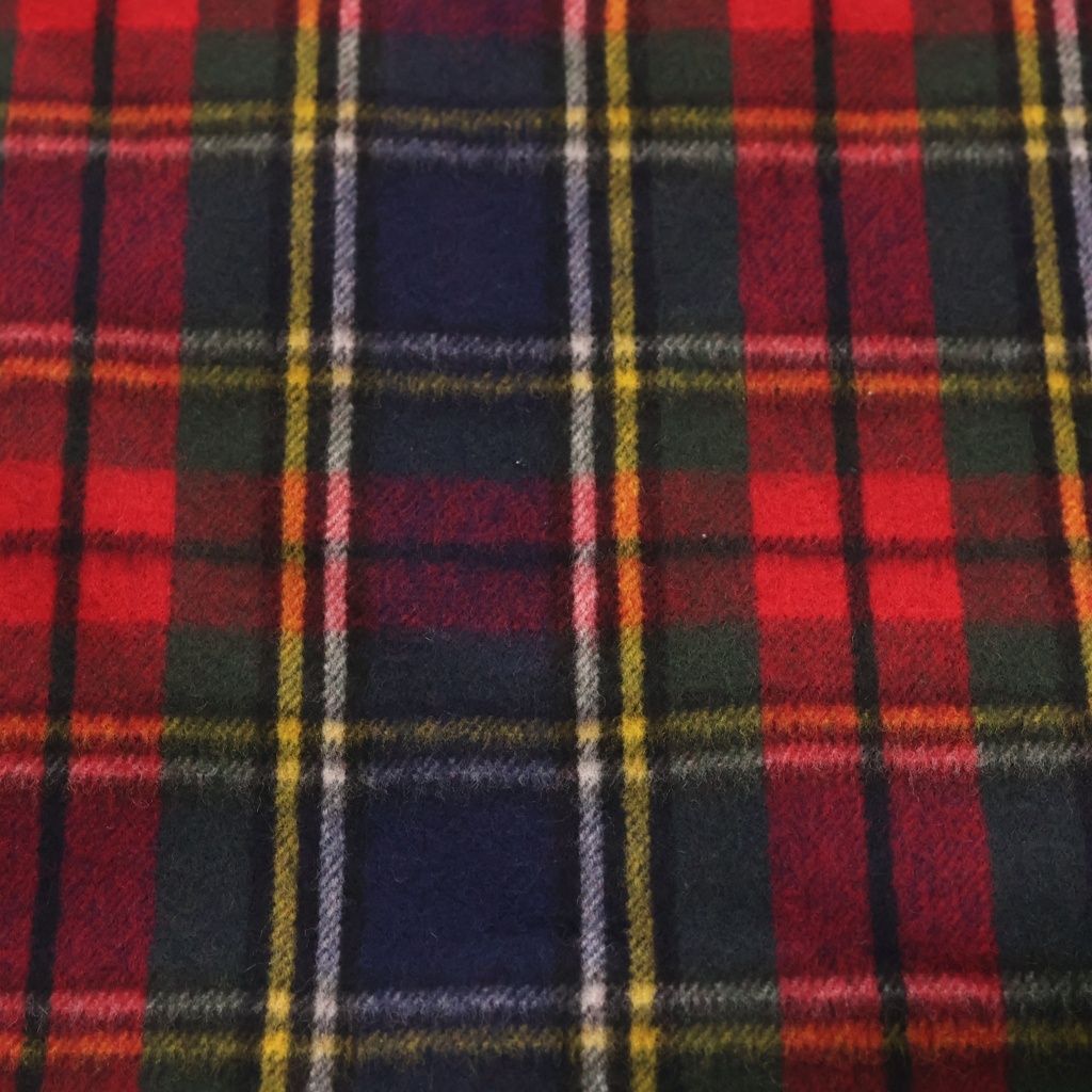 Dior Plaid Fringe Scarf Red Green Wool Shawl — view 2