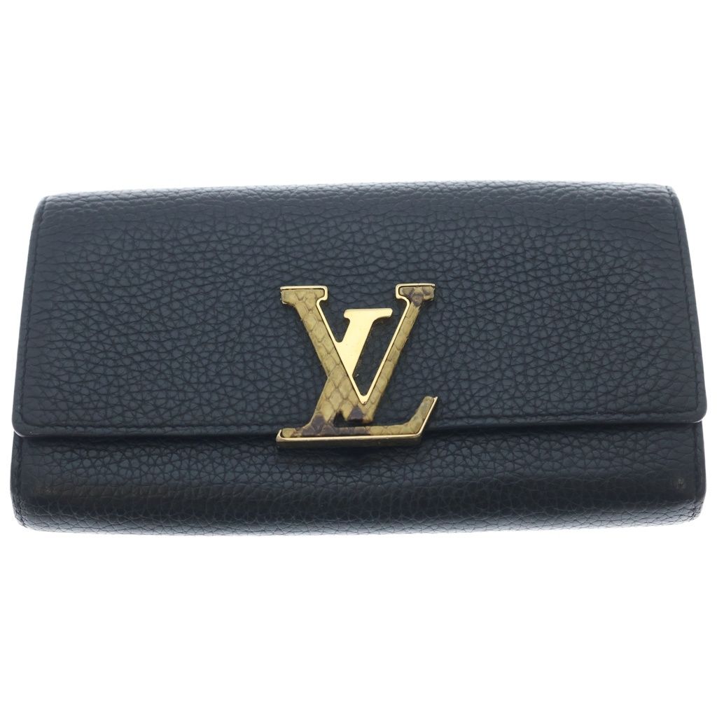 Louis Vuitton Portefeuille Capucines Taurillon Leather Wallet Black