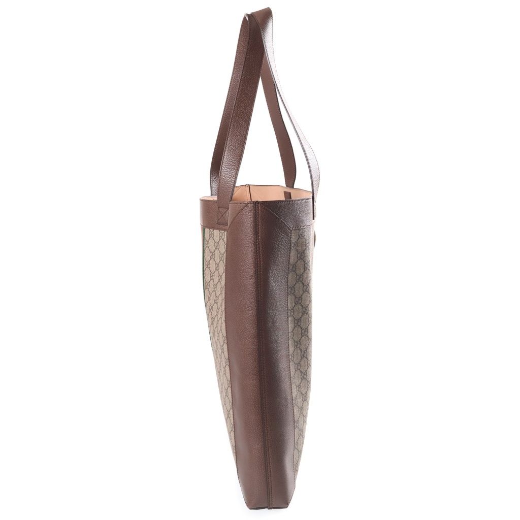 Gucci Ophidia Tote Bag Brown Leather Gold — view 3