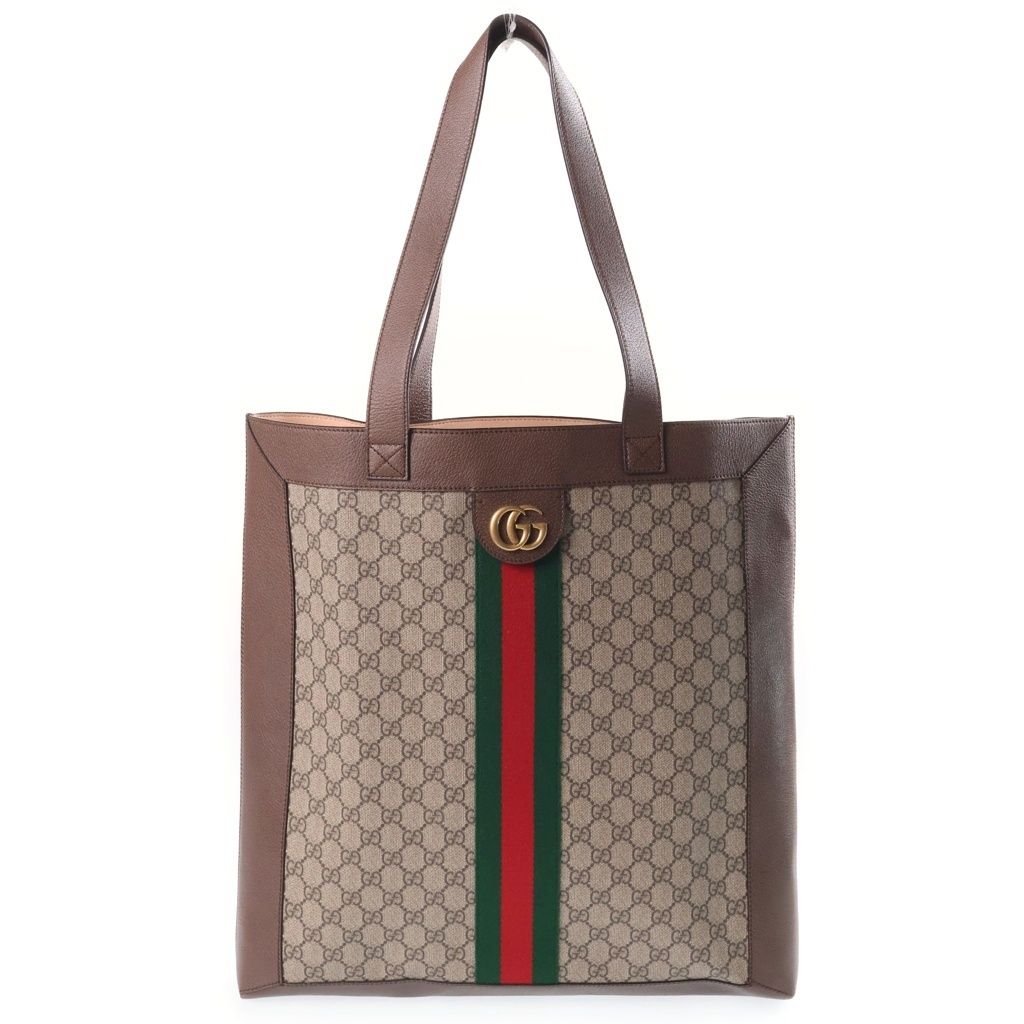 Gucci Ophidia Tote Bag Brown Leather Gold