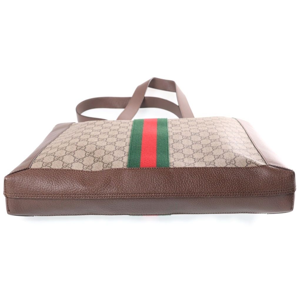 Gucci Ophidia Tote Bag Brown Leather Gold — view 4