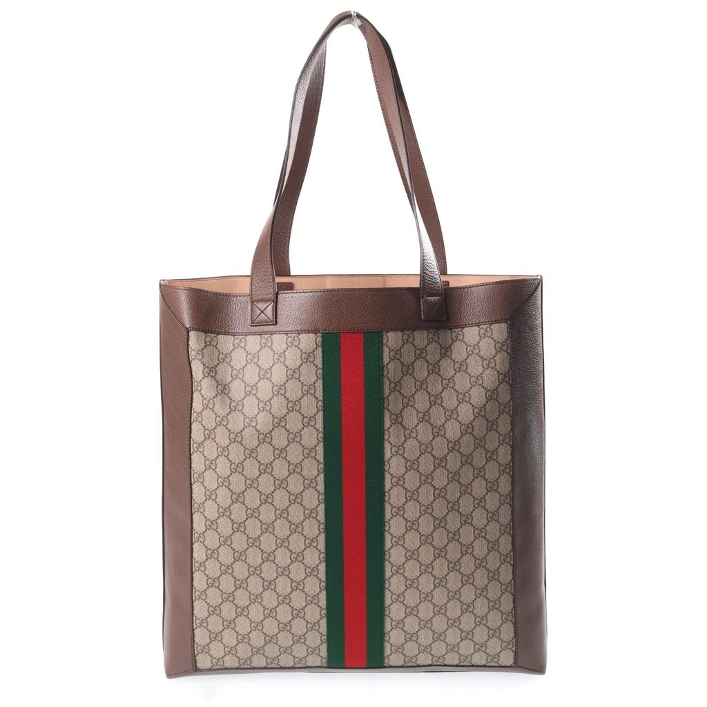 Gucci Ophidia Tote Bag Brown Leather Gold — view 2