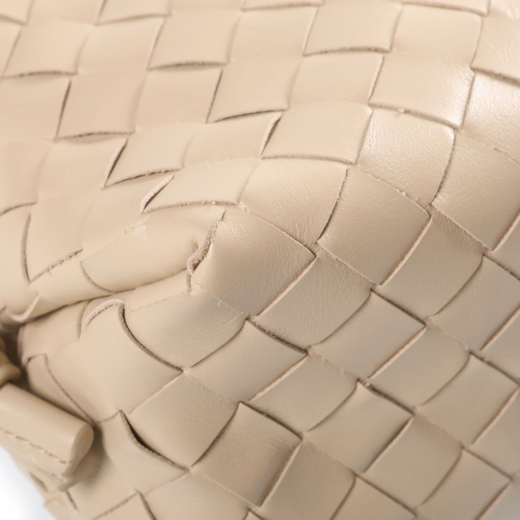 Bottega Veneta Intrecciato Mini Loop Shoulder Bag Ivory Leather Gold — view 5