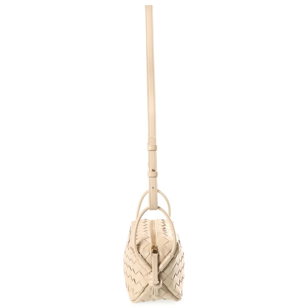 Bottega Veneta Intrecciato Mini Loop Shoulder Bag Ivory Leather Gold — view 3