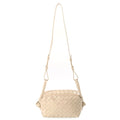 Bottega Veneta Intrecciato Mini Loop Shoulder Bag Ivory Leather Gold