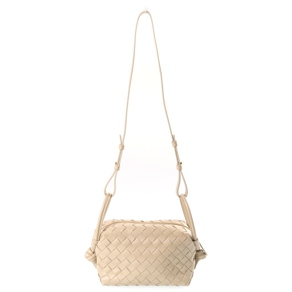 Bottega Veneta Intrecciato Mini Loop Shoulder Bag Ivory Leather Gold — view 2