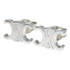 Celine Triomphe Studded Earrings Silver