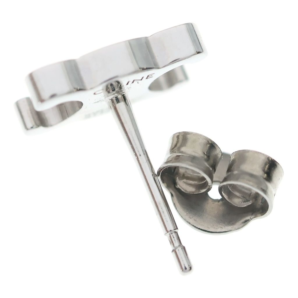 Celine Triomphe Studded Earrings Silver — view 5
