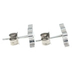 Celine Triomphe Studded Earrings Silver — view 4