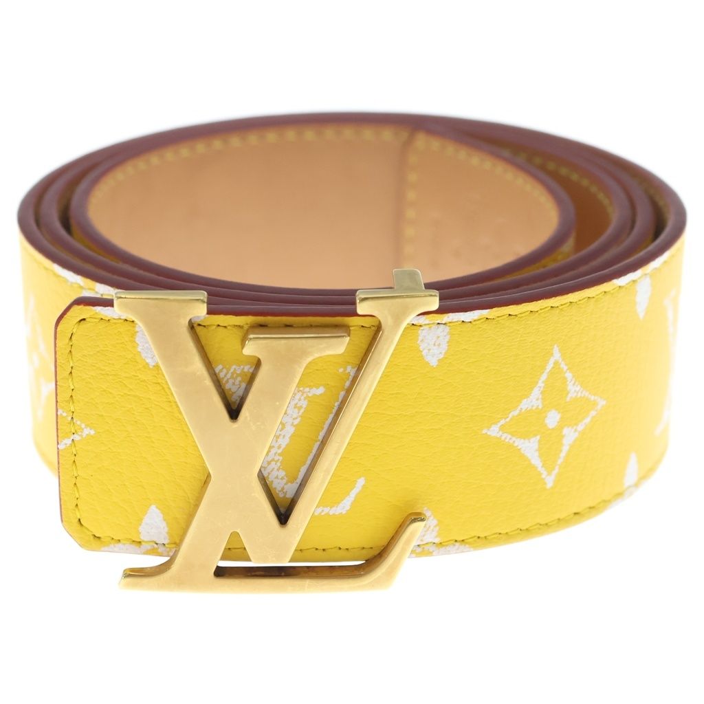 Louis Vuitton Monogram LV Ceinture Leather Belt Yellow Brown 90/36 Gold