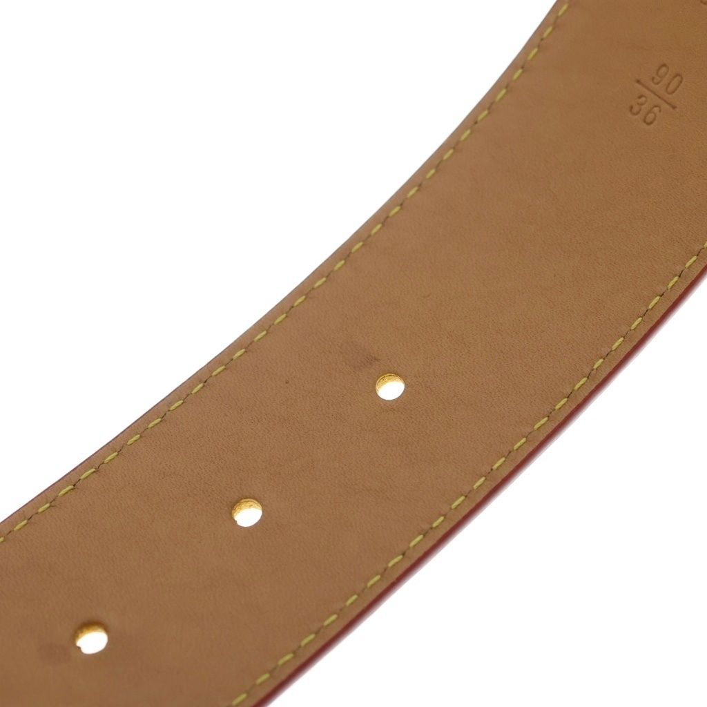 Louis Vuitton Monogram LV Ceinture Leather Belt Yellow Brown 90/36 Gold — view 5