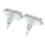 Chanel CC Logo Rhinestone Earrings Silver — view 2