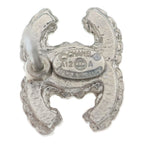 Chanel CC Logo Rhinestone Earrings Silver — view 6