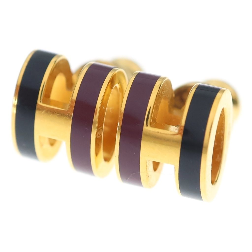 Hermes H Pop Rocabar Galaxy Earrings Brown Black Gold