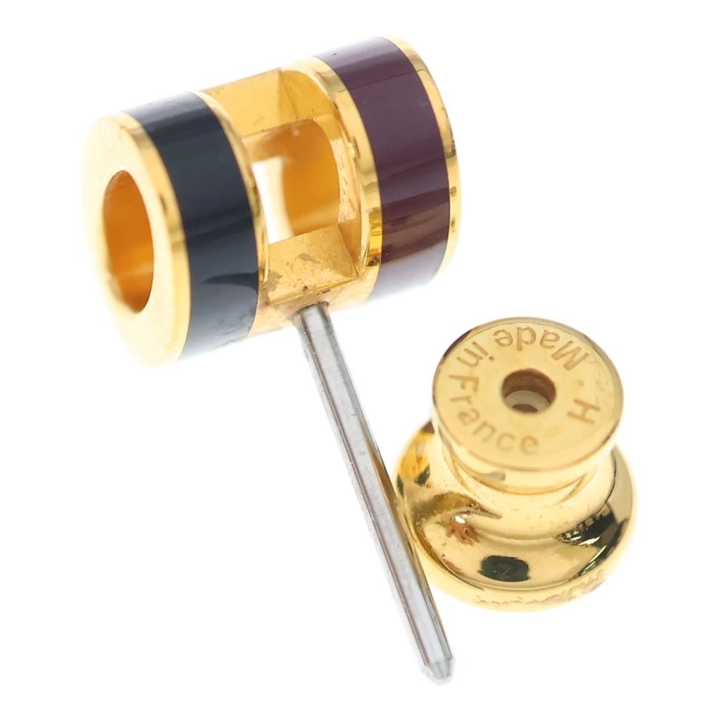 Hermes H Pop Rocabar Galaxy Earrings Brown Black Gold — view 5