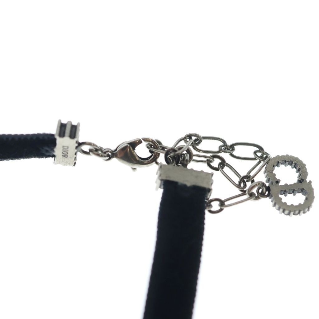 Dior Jadore CD Logo Choker Black Silver Necklace — view 5