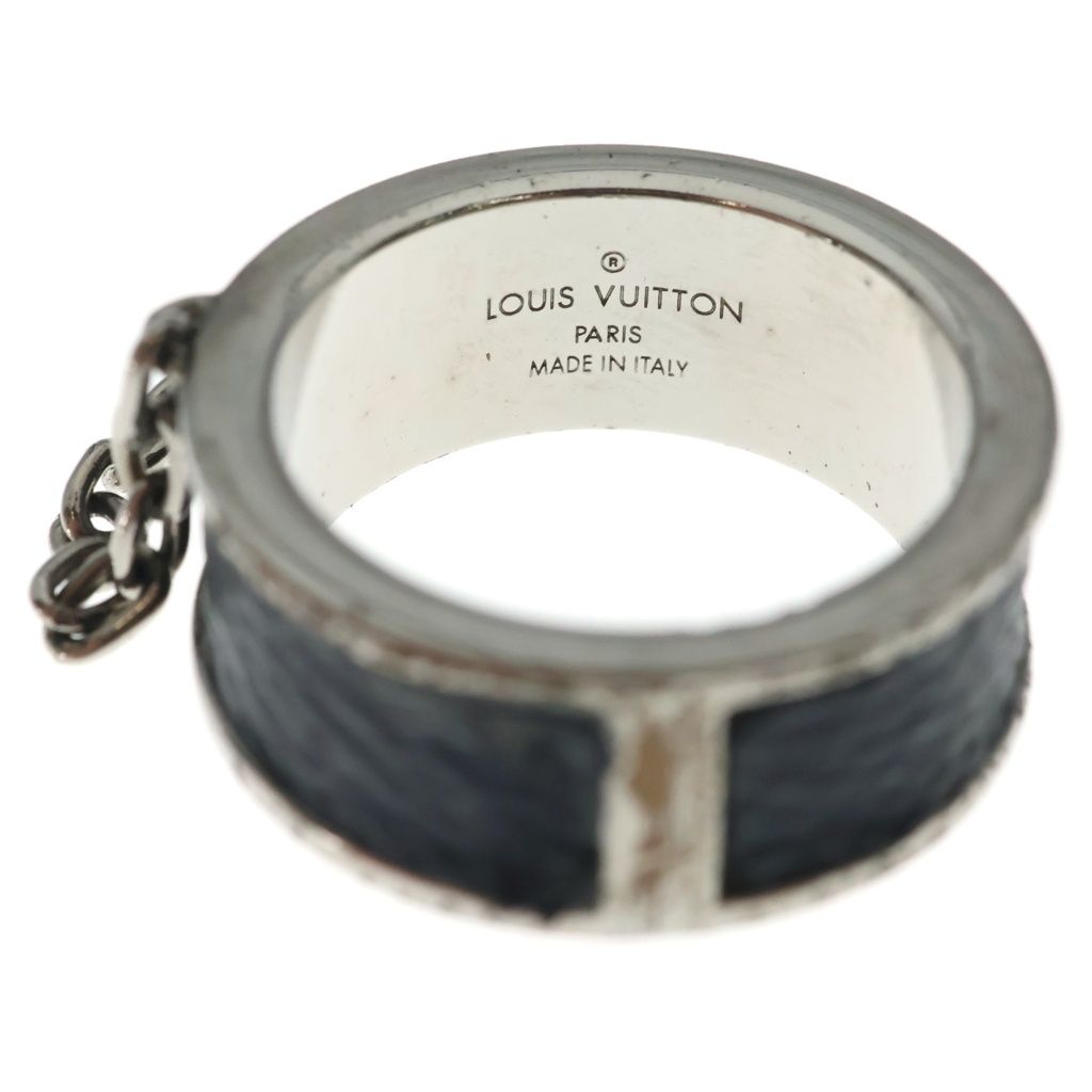 Louis Vuitton Monogram Eclipse Pin Lock Ring Bague Pinlock Black Silver — view 4