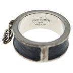Louis Vuitton Monogram Eclipse Pin Lock Ring Bague Pinlock Black Silver — view 4