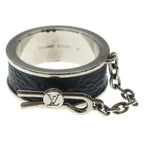 Louis Vuitton Monogram Eclipse Pin Lock Ring Bague Pinlock Black Silver