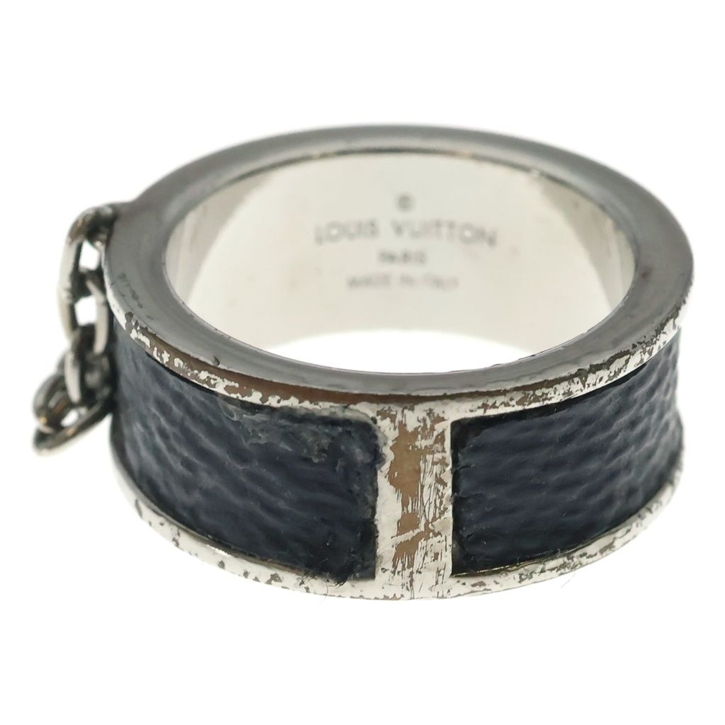 Louis Vuitton Monogram Eclipse Pin Lock Ring Bague Pinlock Black Silver — view 2