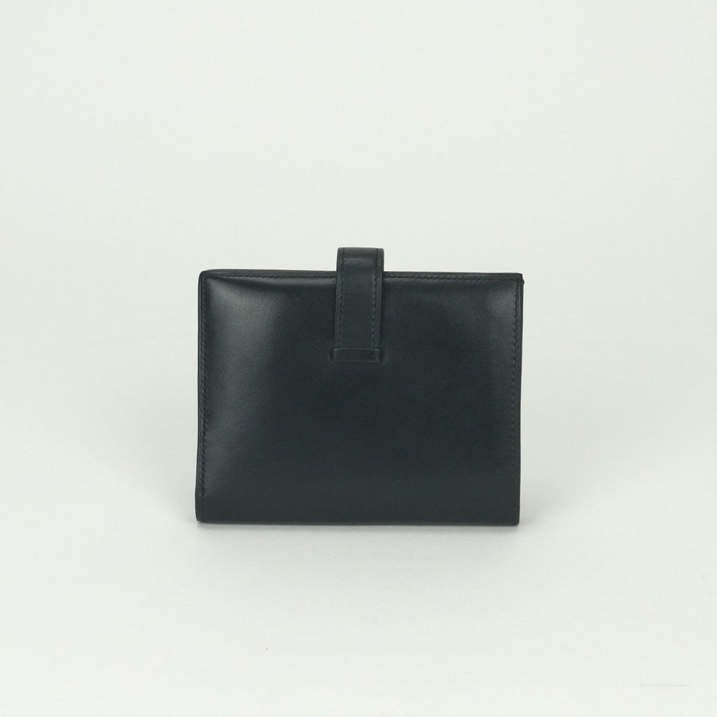 Hermes Bearn Compact Wallet Bifold Mini Box Calf Noir Black Gold — view 2