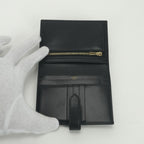 Hermes Bearn Compact Wallet Bifold Mini Box Calf Noir Black Gold — view 5