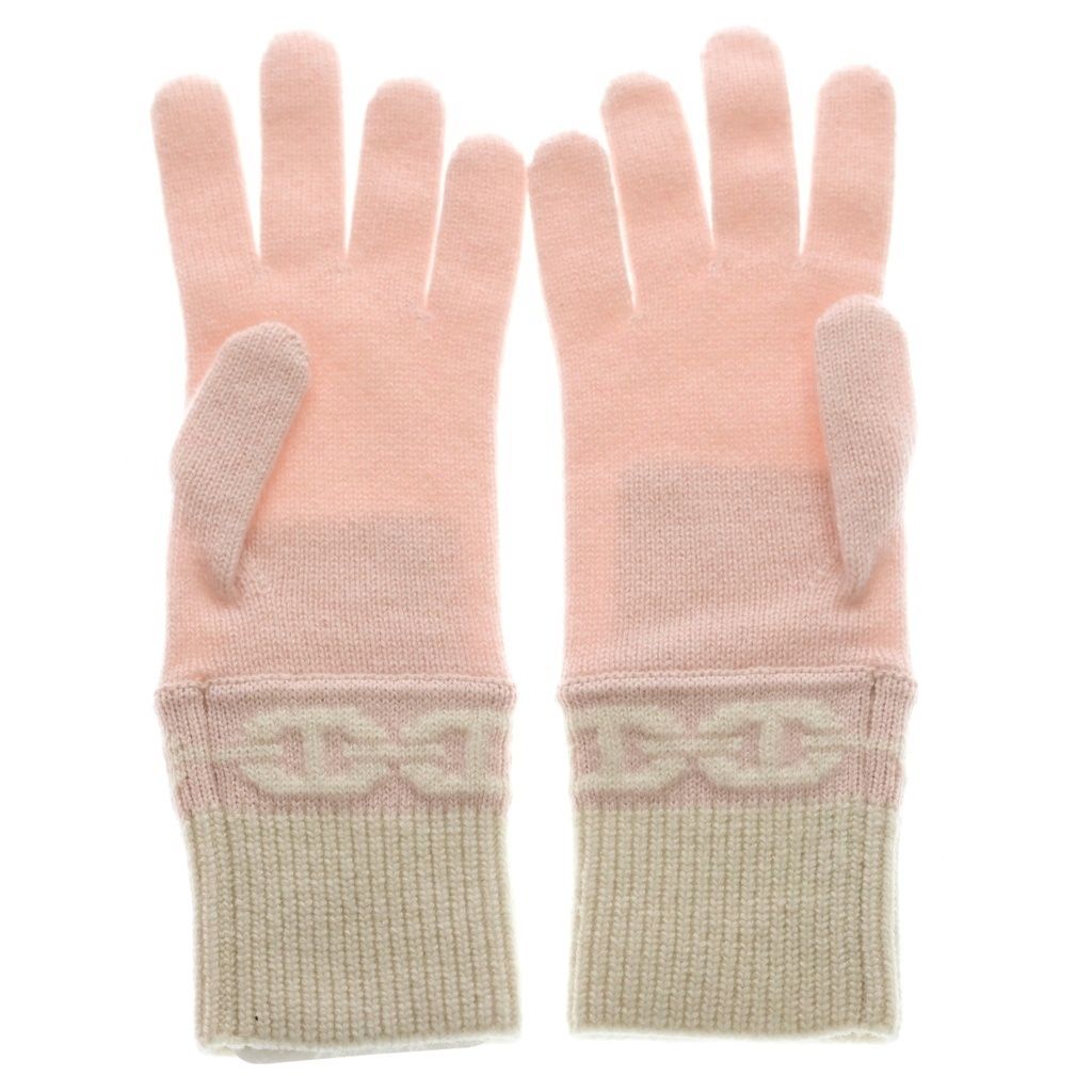 Hermes Heaven Cashmere Gloves Chaine D'ancre Pattern Pink — view 2