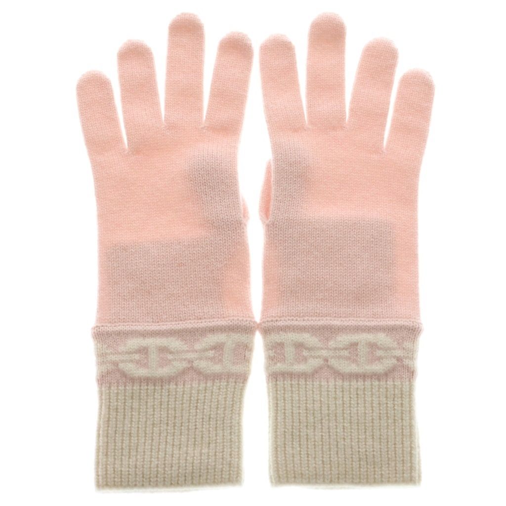 Hermes Heaven Cashmere Gloves Chaine D'ancre Pattern Pink