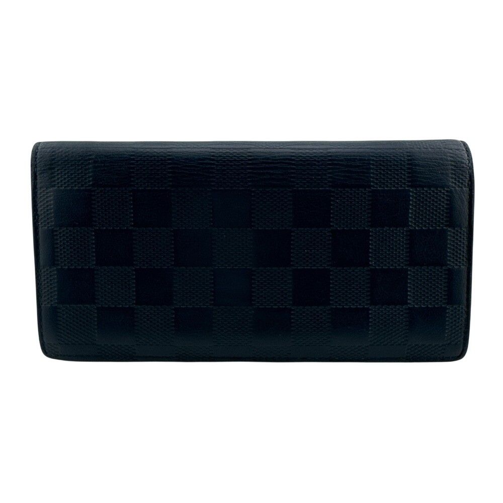 Louis Vuitton Damier Infini Portefeuille Brazza Leather Navy Wallet Bifold