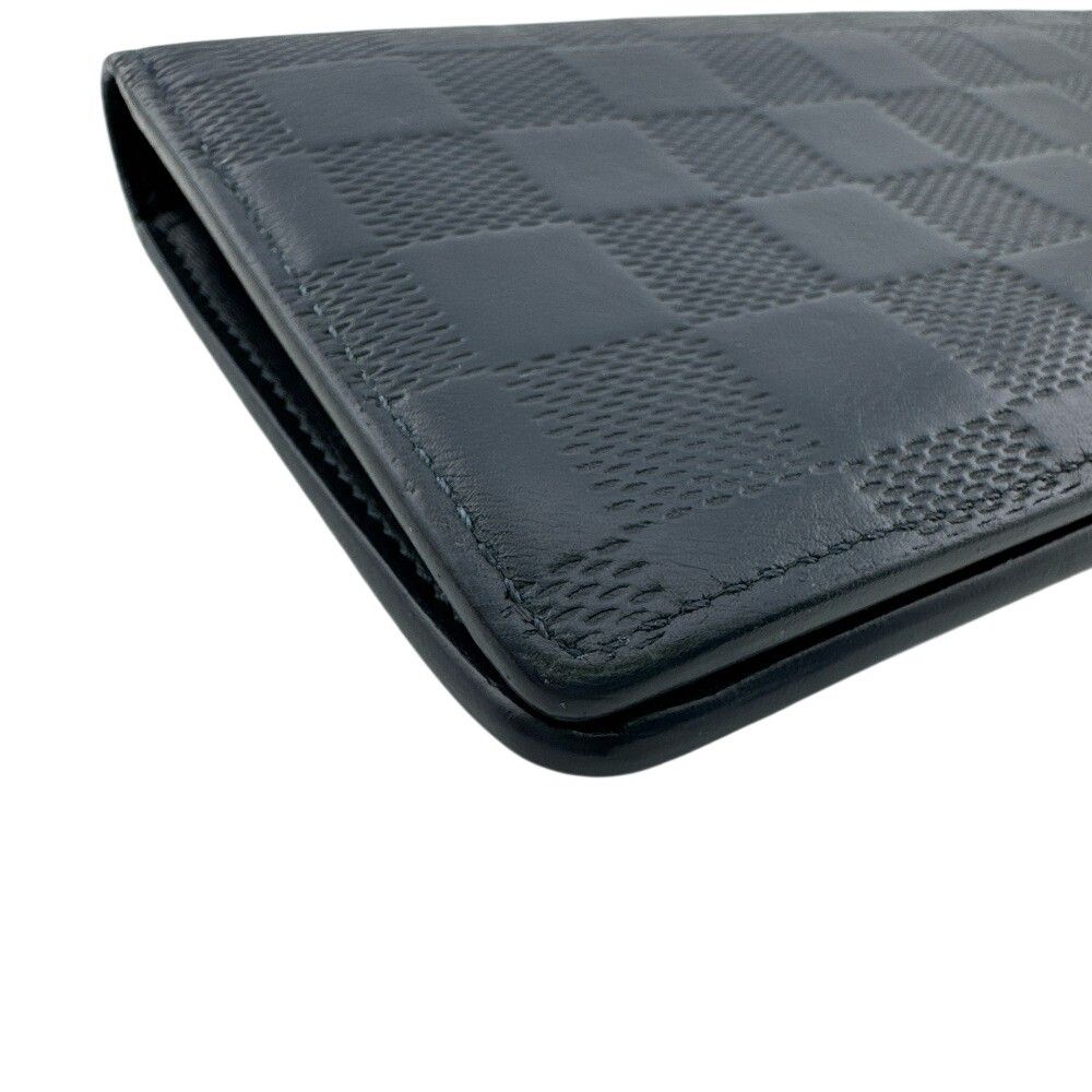 Louis Vuitton Damier Infini Portefeuille Brazza Leather Navy Wallet Bifold — view 4