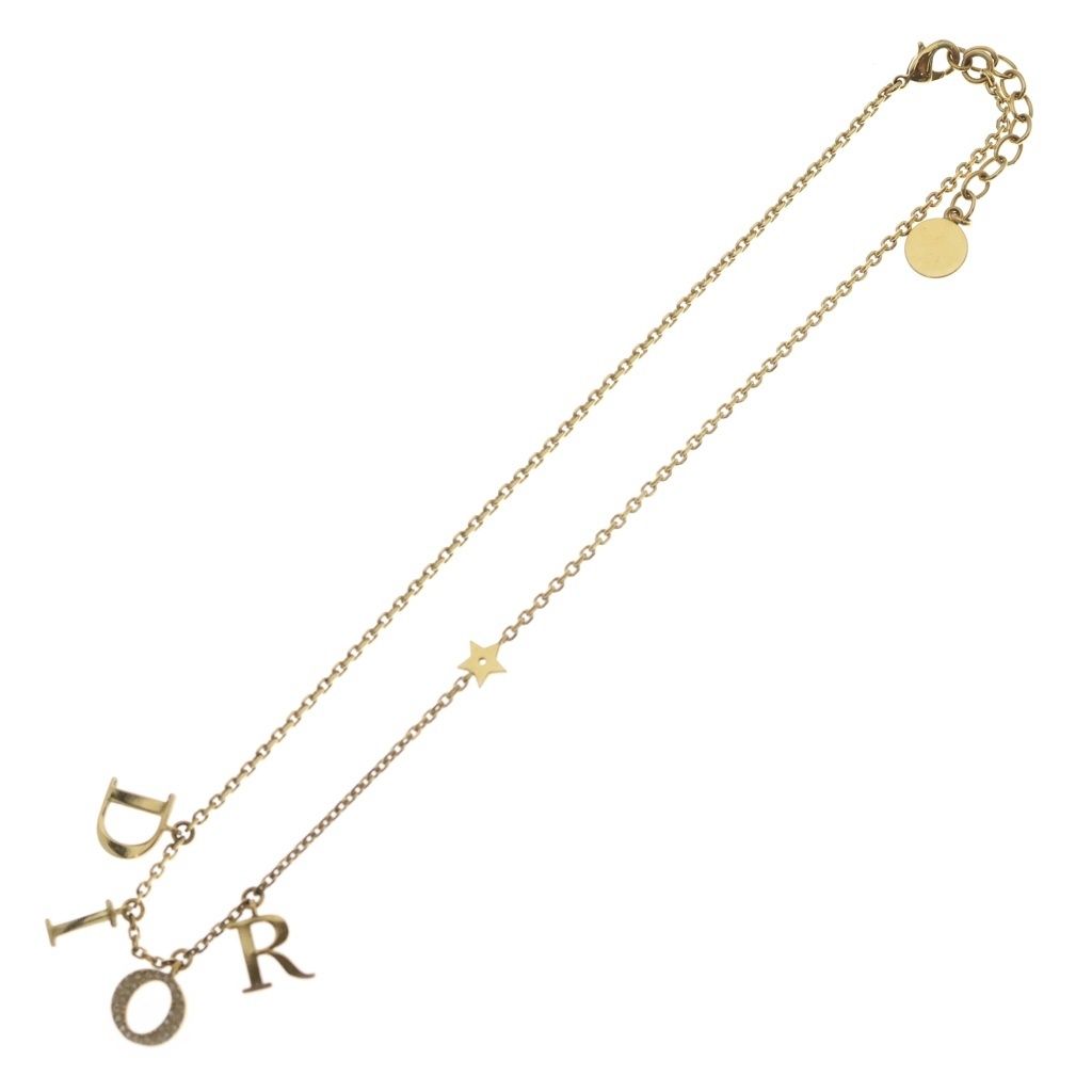 Dior Dio(r)evolution Logo Rhinestone Necklace Gold — view 2