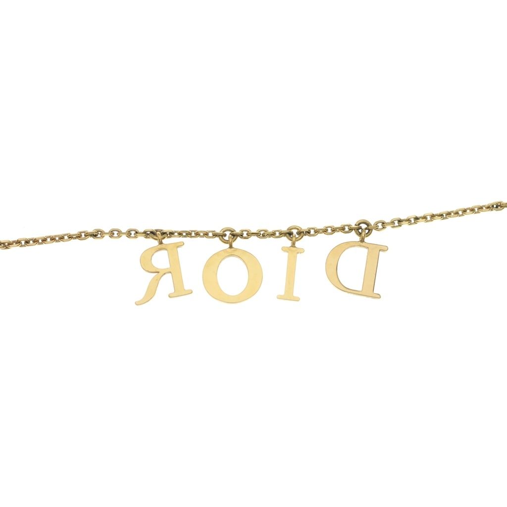 Dior Dio(r)evolution Logo Rhinestone Necklace Gold — view 3