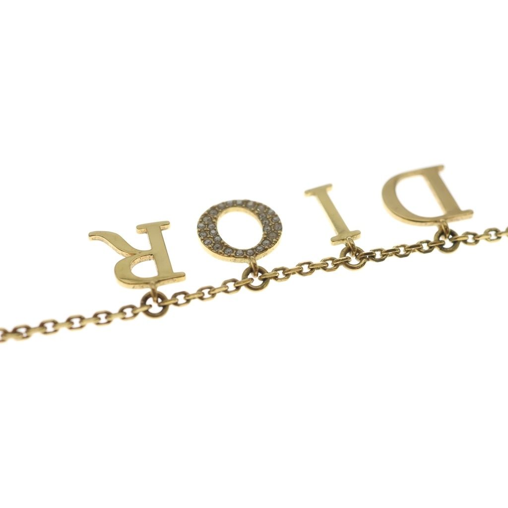 Dior Dio(r)evolution Logo Rhinestone Necklace Gold — view 5
