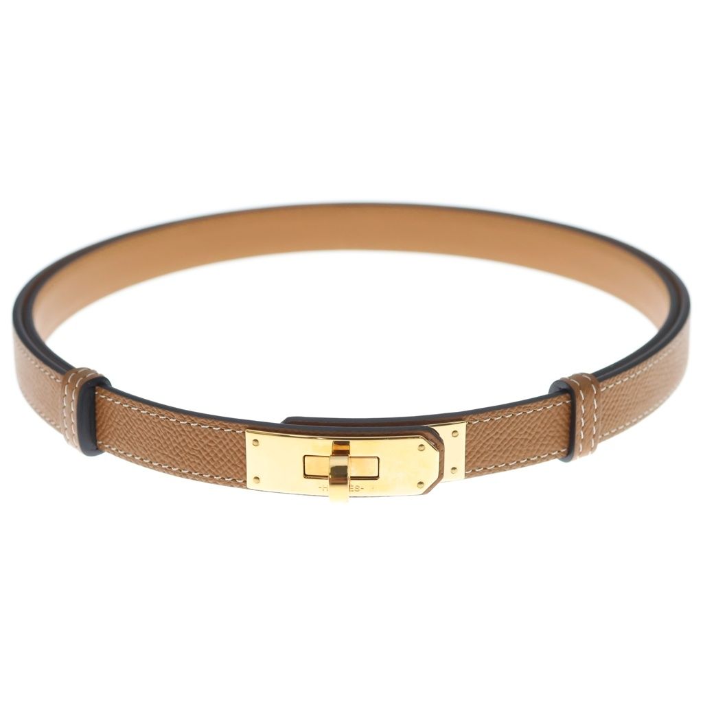 Hermes Kelly Belt Gold Brown Epsom Pink